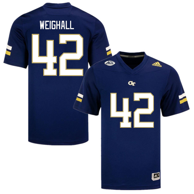 Men-Youth #42 Logan Weighall Georgia Tech Yellow Jackets 2023 College Football Jerseys Stitched Sale